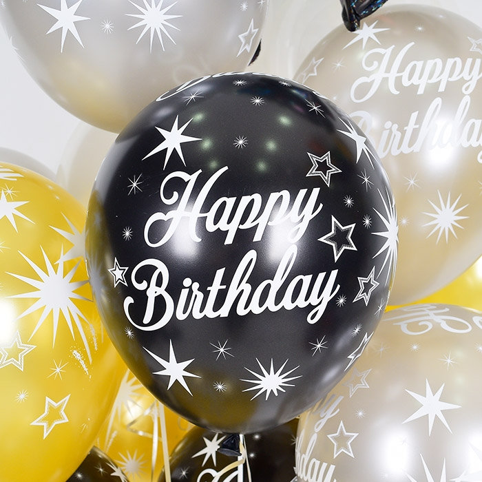 [셈퍼텍스] 30cm All over happy birthday sparkles 3색혼합 [6입]