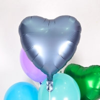 [Anagram] 은박헬륨풍선 하트 스틸블루 18인치