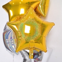 [Anagram] 은박헬륨풍선 별 홀로그램 골드 19인치