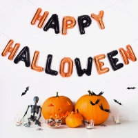 은박풍선세트 HAPPY HALLOWEEN 블랙앤 오렌지