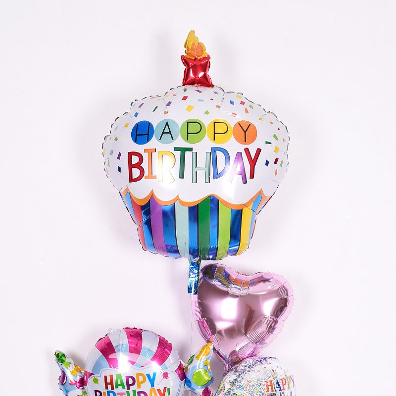 [Anagram] 은박헬륨풍선 레인보우 생일컵케익