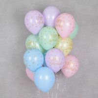 헬륨풍선 생일파스텔메이트 혼합 10개묶음
