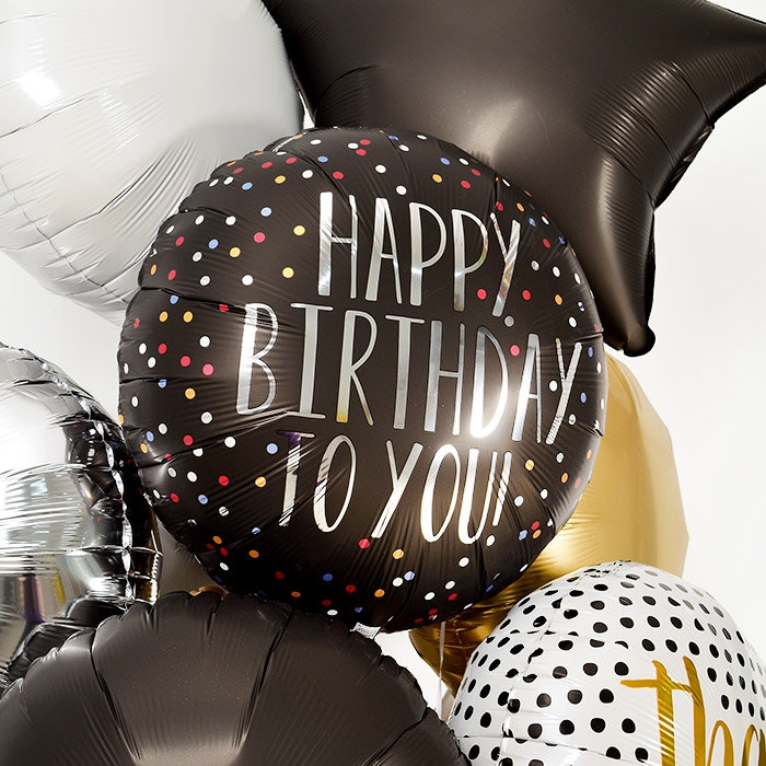 [Anagram] 은박헬륨풍선 라운드 18인치 happybirthday to you satin dots