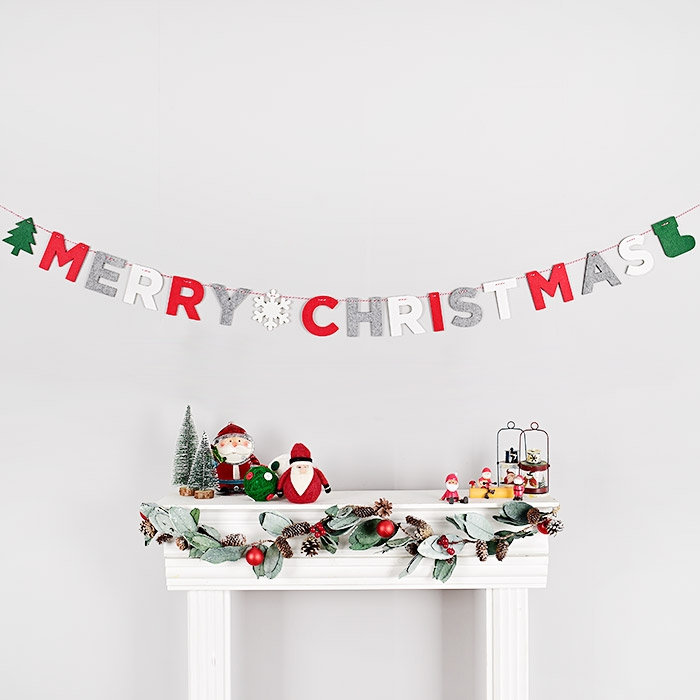 펠트가랜드 MERRY CHRISTMAS 4색혼합