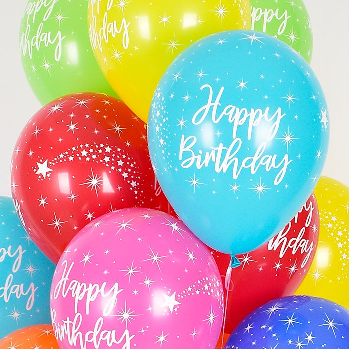[셈퍼텍스] 30cm Radiant Happy Birthday 일반혼합 [색상랜덤/6입]