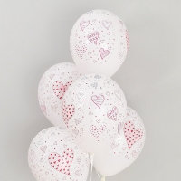 [셈퍼텍스] 30cm 하트앤에로우 화이트 [12입]