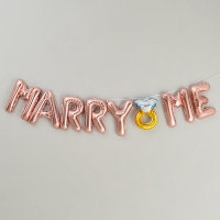 은박풍선세트 MARRY ME 로즈골드