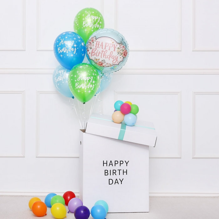 벌룬인어박스 [소] 생일블루앤그린