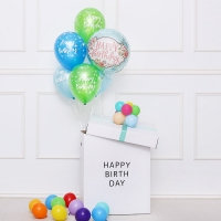 벌룬인어박스 [소] 생일블루앤그린