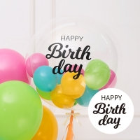 [조이파티] 생일 레터링스티커 [필기체] 블랙