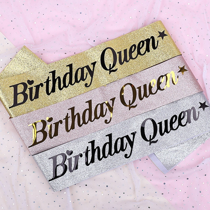 글리터생일어깨띠 Birthday Queen [3색]