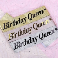 글리터생일어깨띠 Birthday Queen [3색]