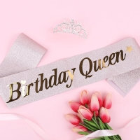 글리터생일어깨띠 Birthday Queen & 티아라 세트