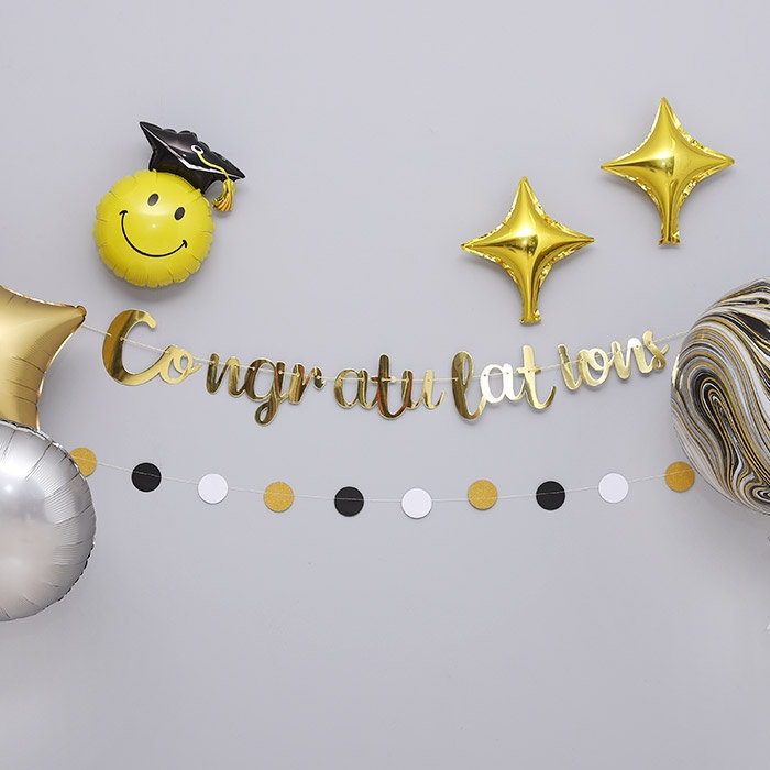 [조이파티] 캘리그래피가랜드 Congratulations 골드 축하가랜드