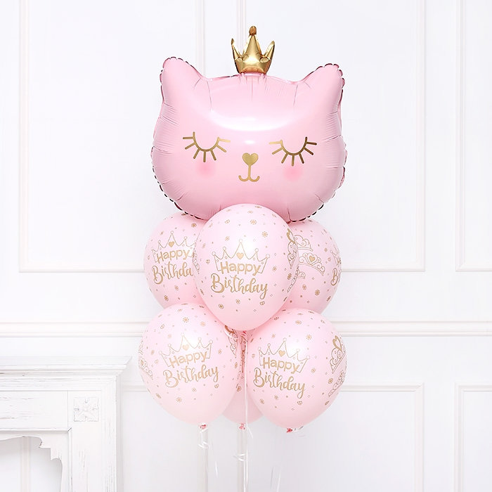 핑크캣 생일헬륨부케 [무게추증정]