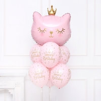 핑크캣 생일헬륨부케 [무게추증정]