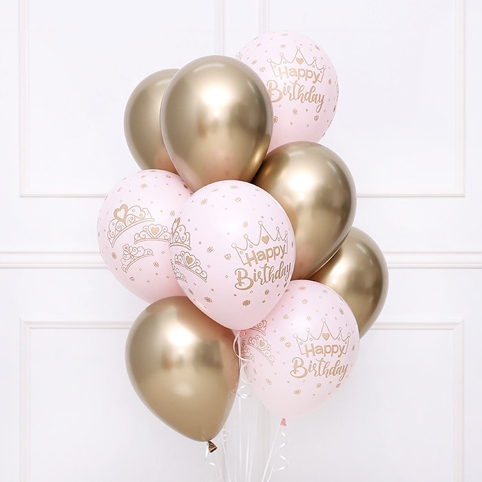 헬륨풍선 생일왕관 글리터잉크
