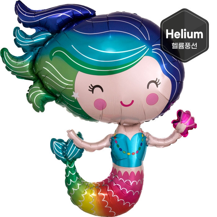 [Anagram] 은박헬륨 컬러풀 머메이드 슈퍼쉐입