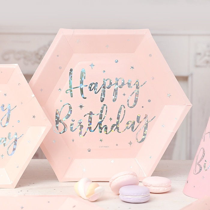 [조이파티] 생일파티접시 트윙클핑크 6입 [20/25cm]