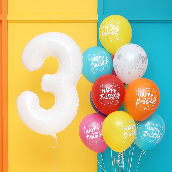 헬륨풍선 생일고깔 [숫자은박풍선 선택]