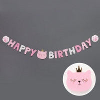 [조이파티] 핑크캣 생일가랜드