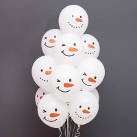 크리스마스 헬륨풍선 당근코 눈사람