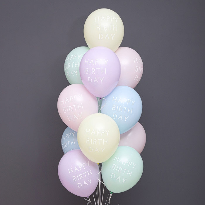 헬륨풍선 생일캐피탈레터 파스텔혼합
