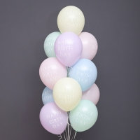 헬륨풍선 생일캐피탈레터 파스텔혼합