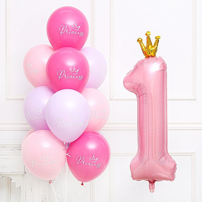 생일헬륨부케 왕관숫자 [프린세스티아라]