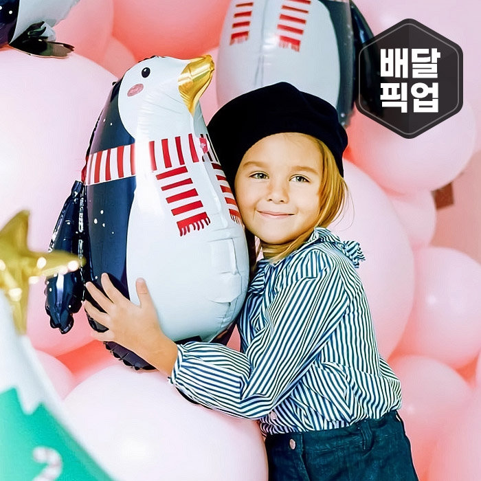 [파티데코] 은박헬륨 워킹벌룬 홀리펭귄 [차량배달/매장픽업]