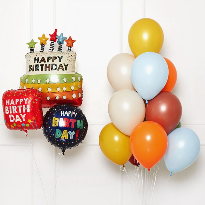 생일헬륨부케 캔들스타 생일케익