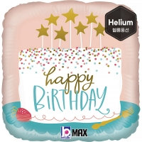 [GRABO] 은박헬륨 생일컨페티 사각 18인치