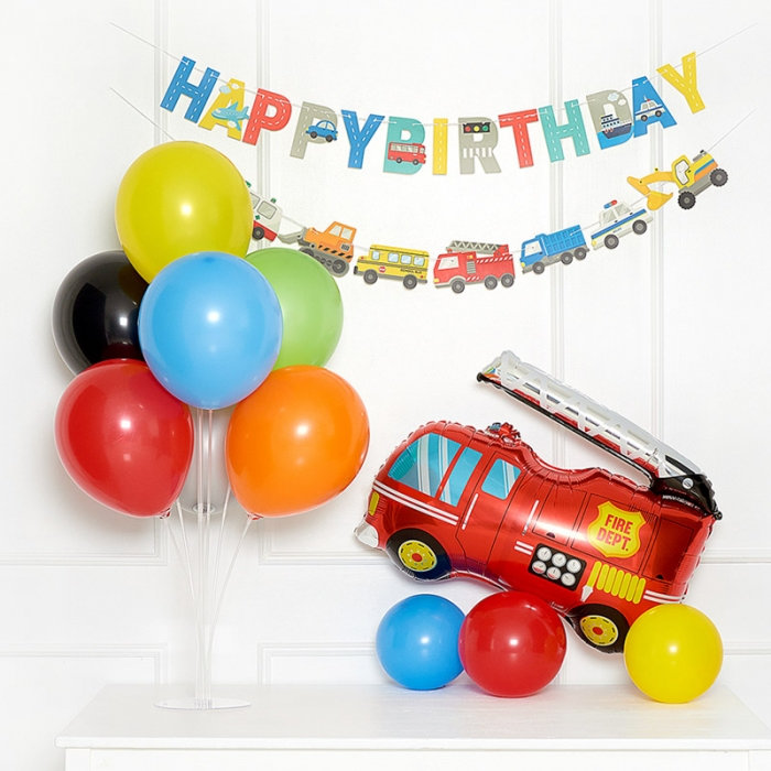 풍선스탠드 생일패키지 [소방차]