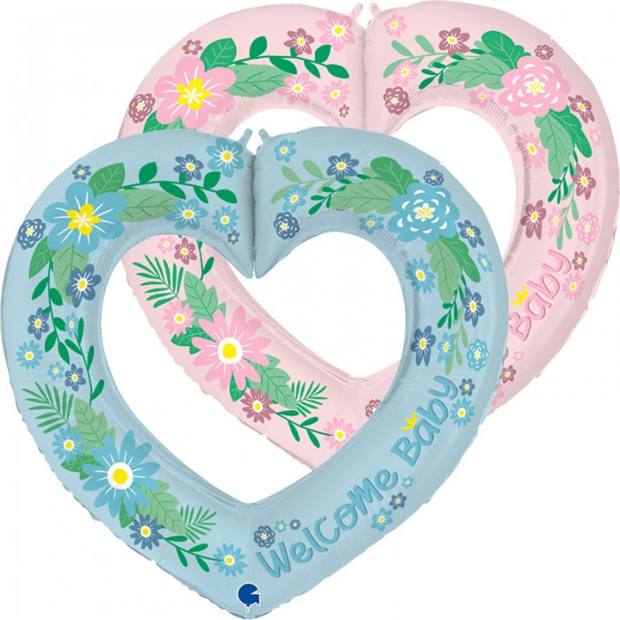 [GRABO] 은박헬륨 링키하트 베이비 41인치 [보이/걸]