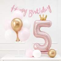 풍선스탠드 숫자생일패키지 [핑크]