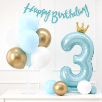 풍선스탠드 숫자생일패키지 [블루]