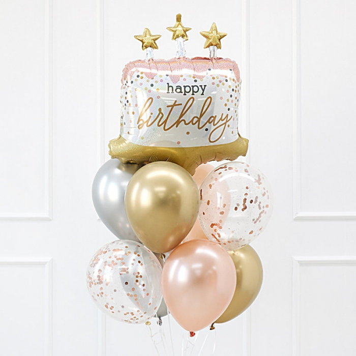 헬륨부케 컨페티 생일케익