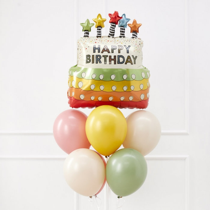 헬륨부케 캔들스타생일케익