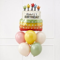 헬륨부케 캔들스타생일케익