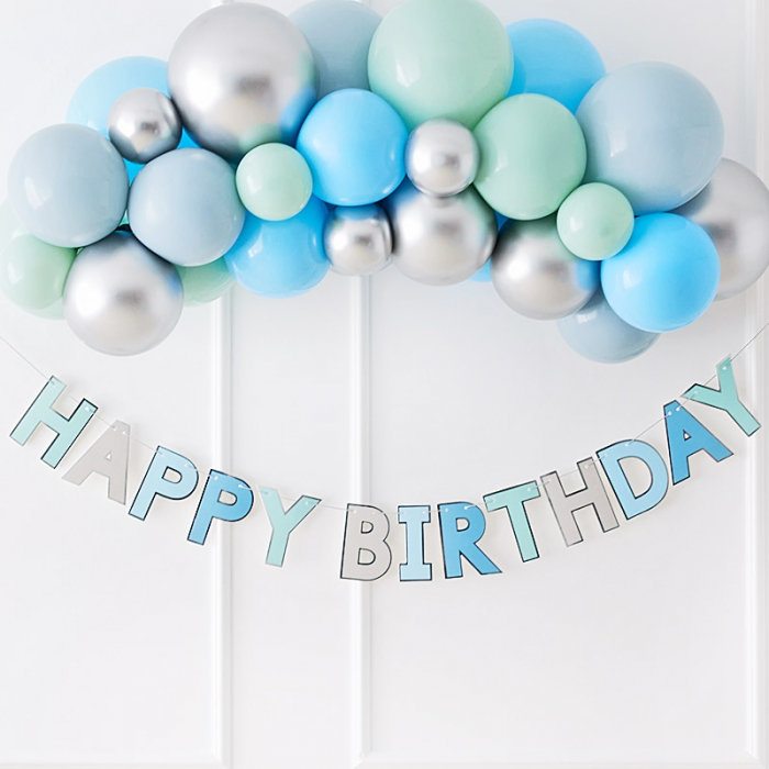 [조이파티] 생일가랜드 민트블루