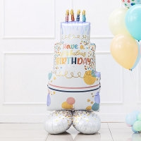 [GRABO] 은박 스탠딩에어벌룬 생일팬시케익 123cm