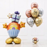 생일딜리버리팩 생일컵케익 헬륨풍선세트