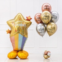 생일딜리버리팩 벌스데이스타 헬륨풍선세트