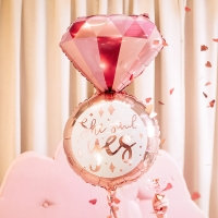 [파티데코] 은박헬륨 브라이덜 반지 She said yes