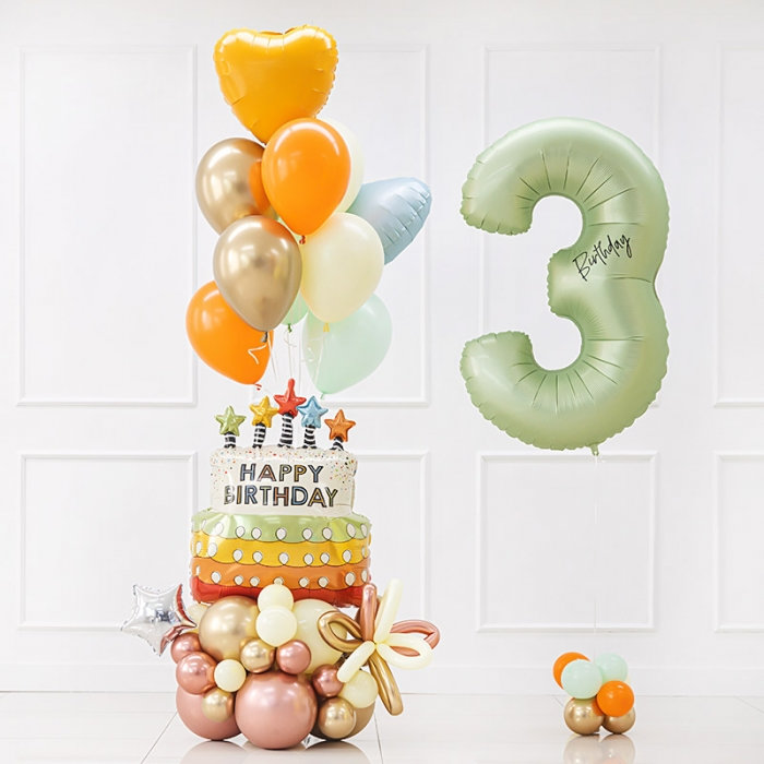 생일헬륨부케 캔들스타
