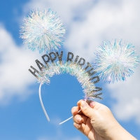 [조이파티] 홀로그램 생일머리띠 [실버]