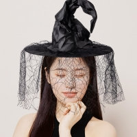 거미줄망사 마녀모자