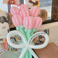 [완제품] 조이파티 풍선꽃다발 튤립 데이지 7송이 생일 꽃풍선 졸업꽃풍선 요술풍선꽃다발