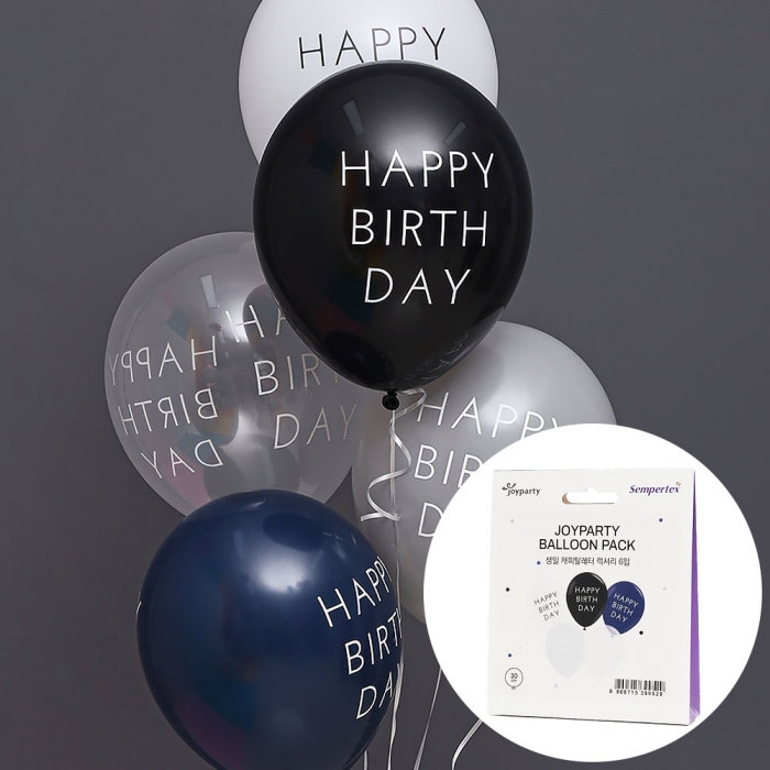 [조이파티 벌룬팩] 생일 캐피탈레터 럭셔리 6입