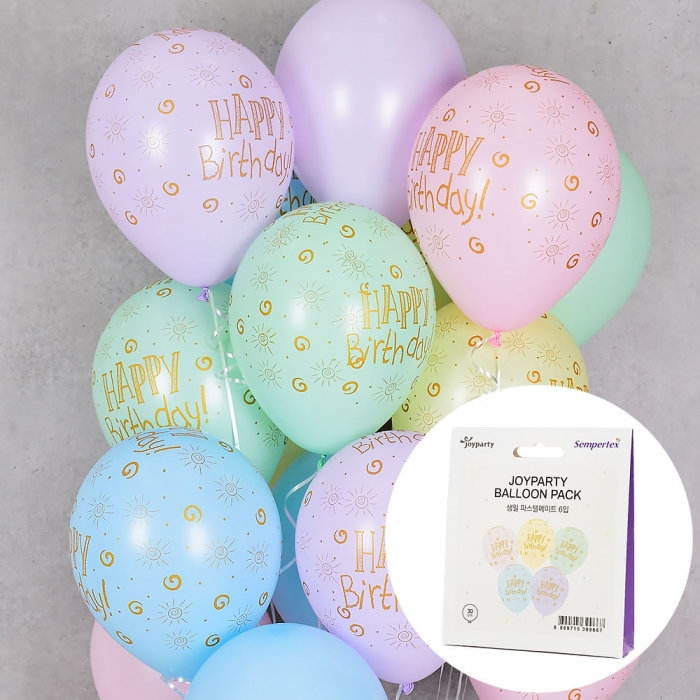 [조이파티 벌룬팩] 생일파스텔메이트 6입